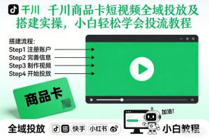 千川商品卡短视频全域投放及搭建实操,小白轻松学会投流教程(更新26年2月)-沐风资源库