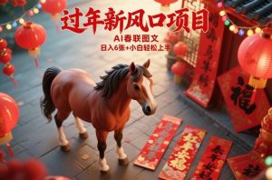 过年新风口项目，用ai春联图文，日入6张+小白轻松上手【揭秘】-沐风资源库