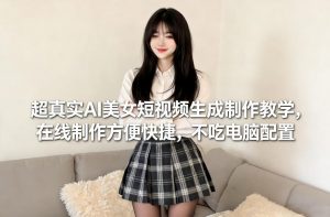 超真实AI美女短视频生成制作教学，在线制作方便快捷，不吃电脑配置，快速起号涨粉-沐风资源库