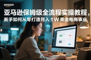 亚马逊保姆级全流程实操教程，新手如何从零打造月入1W美金电商事业-沐风资源库