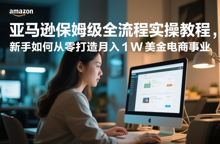 亚马逊保姆级全流程实操教程，新手如何从零打造月入1W美金电商事业-沐风资源库
