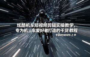炫酷机车短视频剪辑实操教学,专为机车爱好者打造的干货教程,零基础也能轻松上手-沐风资源库