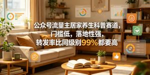 公众号流量主居家养生科普赛道，门槛低，落地性强，转发率比同级别99％都要高-沐风资源库