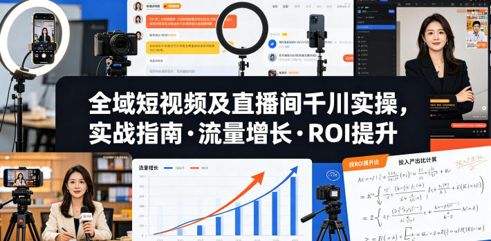 全域短视频及直播间千川实操，实战指南·流量增长·ROI提升-沐风资源库