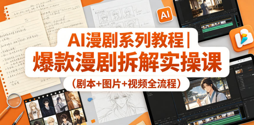 AI漫剧系列教程｜爆款漫剧拆解实操课（剧本+图片+视频全流程）-沐风资源库