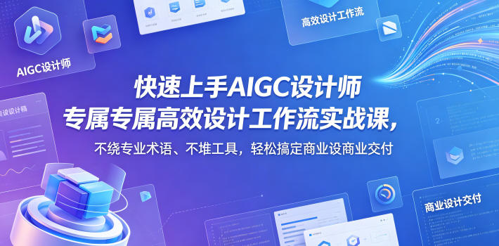 快速上手AIGC设计师专属高效设计工作流实战课，不绕专业术语、不堆工具，轻松搞定商业设计交付-沐风资源库