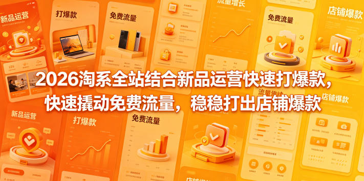 2026淘系全站结合新品运营快速打爆款，快速撬动免费流量，稳稳打出店铺爆款（更新5月12日）-沐风资源库