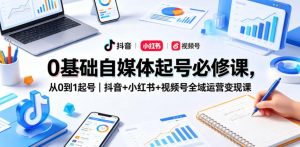 0基础自媒体起号必修课,从0到1起号|抖音+小红书+视频号全域运营变现课-沐风资源库