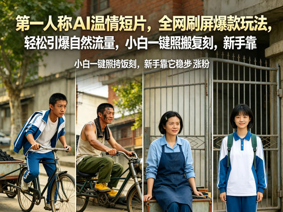 第一人称AI温情短片，全网刷屏爆款玩法，轻松引爆自然流量，小白一键照搬复刻，新手靠它稳步涨粉-沐风资源库