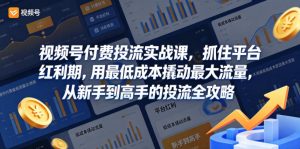 视频号付费投流实战课，抓住平台红利期，用最低成本撬动最大流量，从新手到高手的投流全攻略-沐风资源库