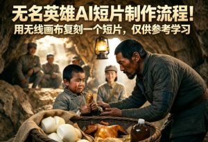 无名英雄AI短片制作流程！用无线画布复刻一个短片，仅供参考学习-沐风资源库