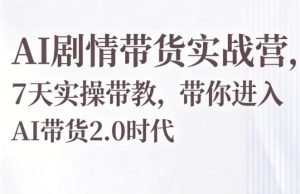 AI剧情带货实战营,7天实操带教,带你进入AI带货2.0时代-沐风资源库