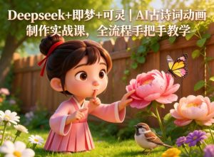 Deepseek+即梦+可灵｜AI古诗词动画制作实战课，全流程手把手教学-沐风资源库