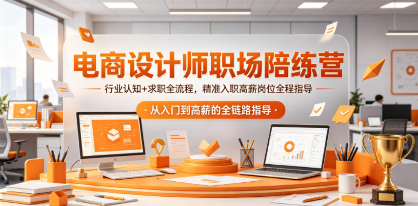 电商设计师职场陪练营，行业认知+求职全流程，精准入职高薪岗位全程指导-沐风资源库