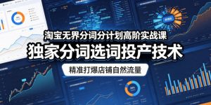 淘宝无界分词分计划高阶实战课,独家分词选词投产技术,精准打爆店铺自然流量-沐风资源库