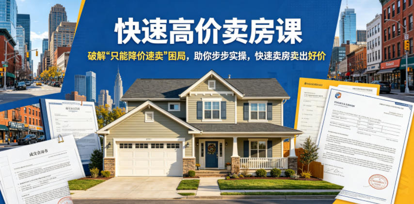 快速高价卖房课，破解“只能降价速卖”困局，助你步步实操，快速卖房卖出好价（更新2026）-沐风资源库