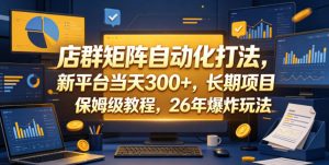 店群矩阵自动化打法，新平台当天300+，长期项目，保姆级教程，26年爆炸玩法【揭秘】-沐风资源库