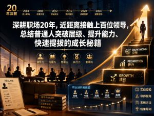 付费文章：深耕职场20年，近距离接触上百位领导，总结普通人突破层级、提升能力、快速提拔的成长秘籍（全网独家干货）-沐风资源库