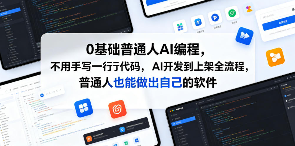 0基础普通人AI编程，不用手写一行代码，AI开发到上架全流程，普通人也能做出自己的软件-沐风资源库