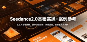 Seedance2.0基础实操+案例参考，从工具基础操作、核心功能拆解，到全品类、全场景实战案例参考全覆盖-沐风资源库