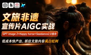 文旅非遗宣传片AIGC实战，GPT image 2+Happy horse+Seedance2.0组合，低成本快产出，抓住文旅内容风口红利-沐风资源库