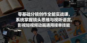 零基础分镜创作全能实战课，系统掌握镜头思维与视听语言，影视短视频动画通用接单技能-沐风资源库