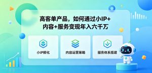 高客单产品,如何通过小IP+内容+服务变现年入六干W-沐风资源库