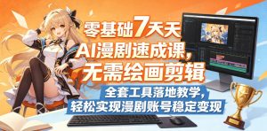 零基础7天AI漫剧速成课，无需绘画剪辑，全套工具落地教学，轻松实现漫剧账号稳定变现-沐风资源库