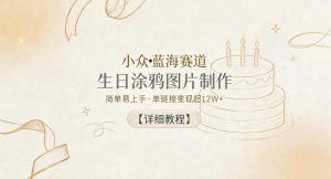 小众蓝海赛道，生日涂鸦图片制作，简单易上手，单链接变现超12W+【详细教程】-沐风资源库