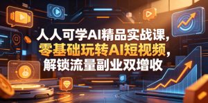 人人可学AI精品实战课，零基础玩转AI短视频，解锁流量副业双增收-沐风资源库