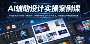 AI辅助设计实操案例课,手把手教学Stable Diffusion、Midjourney与PS协同技巧,掌握前沿AI辅助设计技术-沐风资源库
