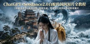 ChatGPT+Seedance2.0白蛇传国风短片全教程|AI脚本撰写+高清出图+视频生成,零基础打造古风原创影视短片-沐风资源库