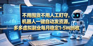 不用囤货不用人工盯守，机器人一键自动发资源，多多虚拟副业每月稳定1-5W创收【揭秘】-沐风资源库