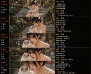 美女和猫故事提示词,人物一致性提示词+故事板-沐风资源库